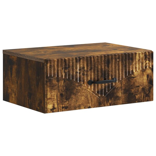 vidaXL Cabinet de chevet mural Chêne fumé 49 x 34 5 x 20 cm