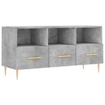 vidaXL Meuble TV gris béton 102x36x50 cm bois d'ingénierie