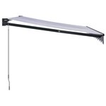 vidaXL Auvent rétractable bleu et blanc 3 5x2 5 m tissu et aluminium