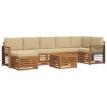 vidaXL Ensemble de canapés d'extérieur 8 pc Naturel et Beige