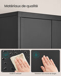 Armoire de rangement en acier placard de bureau à 5 niveaux double porte meuble de rangement pour garage bureau robuste gris 12_0003987