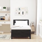 Lit Box Spring vidaXL avec matelas Noir Simple Velours