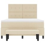 vidaXL Lit à ressorts avec matelas Crème 160 x 200 cm tissu
