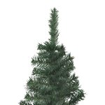 vidaXL Arbre de Noël artificiel d'angle LED et boules vert 210 cm PVC