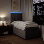 vidaXL Sommier à lattes de lit avec matelas Taupe 100x200 cm Tissu