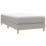 vidaXL Sommier à lattes de lit avec matelas Gris clair 90x200 cm Tissu