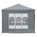 vidaXL Tente de réception pliable avec parois Anthracite 3x6 m