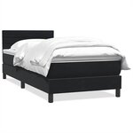 vidaXL Sommier à lattes de lit avec matelas noir 90x220 cm velours