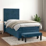 vidaXL Sommier à lattes de lit avec matelas Bleu foncé 90x200 cm