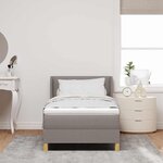 vidaXL Lit à Ressorts avec matelas Taupe 90 x 200 cm tissu