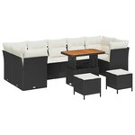 vidaXL Ensemble de canapé de jardin 10 Pièces Noir polyrotin