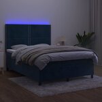 vidaXL Sommier à lattes de lit matelas et LED Bleu foncé 140x200 cm