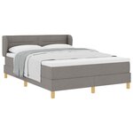 vidaXL Lit à ressorts avec matelas Taupe 140 x 190 cm tissu
