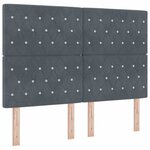 vidaXL Lit à ressort LED avec matelas Gris foncé 140 x 190 cm tissu