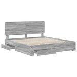 vidaXL Cadre de lit Gris Sonoma 200 x 200 cm Bois d'ingénierie