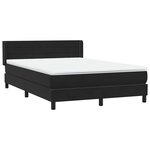 vidaXL Sommier à lattes de lit avec matelas noir 140x210 cm velours