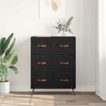 vidaXL Commode Chêne Noir 69 5 x 34 x 90 cm Bois d’ingénierie