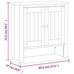 vidaXL Armoire murale de salle de bain BERG blanc bois massif