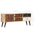 vidaXL Meuble TV 115 x 30 x 47 cm Bois massif de manguier