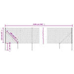 vidaXL Clôture à mailles losangées avec piquet d'ancrage vert 1 1x25 m