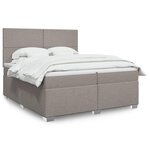 vidaXL Sommier à lattes de lit avec matelas Taupe 200x200 cm Tissu
