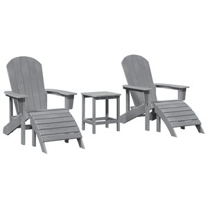 Ensemble de Salon de Jardin 3 Pièces vidaXL Gris Clair HDPE