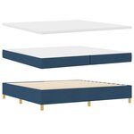 Lit ressort vidaXL avec matelas et LED bleues 200x200 cm en tissu