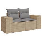 vidaXL Salon de jardin avec coussins 7 Pièces beige résine tressée