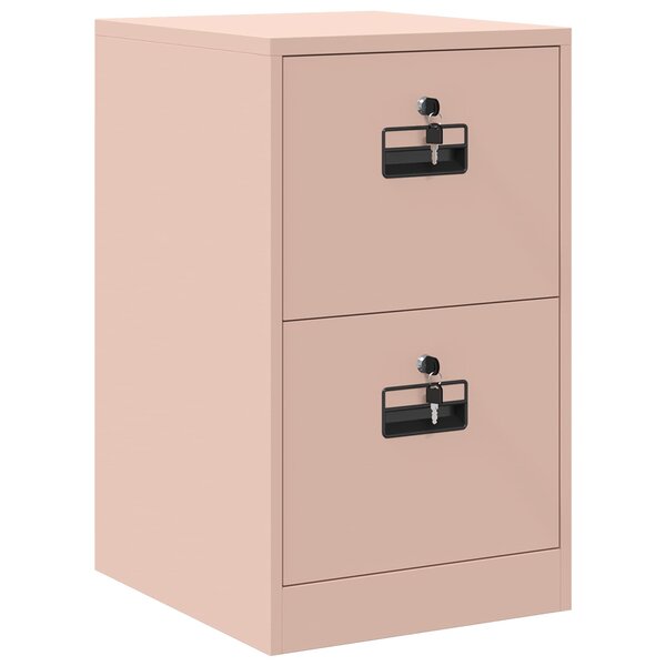 vidaXL Cabinet de Dossier Rose 44 x 50 x 106.5 cm Acier Laminé à Froid