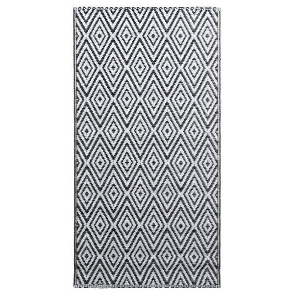 vidaXL Tapis d'extérieur ARAKIL Blanc et noir 120x180 cm PP