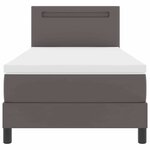 vidaXL Cadre de lit avec matelas Gris 90 x 190 cm Faux cuir