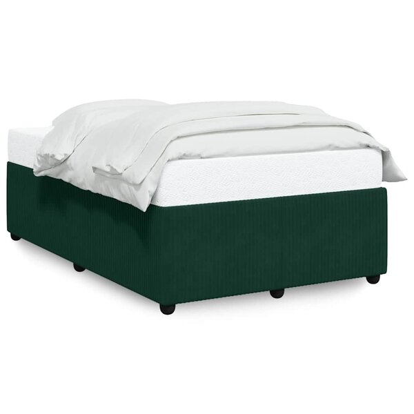 vidaXL Cadre de lit sans matelas vert foncé 120x200 cm velours