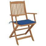 vidaXL Chaises pliables de jardin lot de 8 avec coussins Bois d'acacia