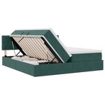 vidaXL Lit de rangement LED avec matelas Vert foncé 180 x 200 cm
