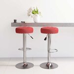 vidaXL Tabourets de bar lot de 2 rouge bordeaux tissu