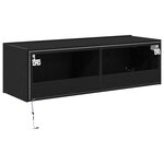 vidaXL Meuble TV mural Chêne noir 100 x 35 x 31 cm Bois d'ingénierie