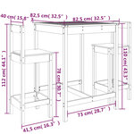 vidaXL Ensemble de bar de jardin 3 Pièces blanc bois de pin massif