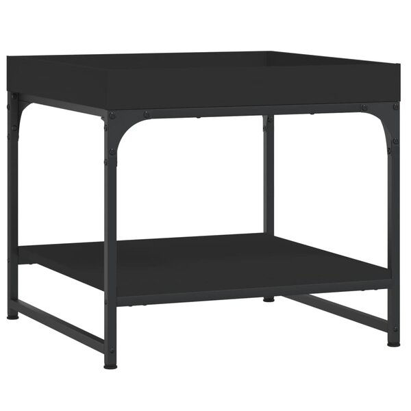vidaXL Table basse noir 49 5x49 5x45 cm bois d'ingénierie