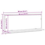 Miroir de salle de bain vidaXL en chêne artisanal 90x10 5x37 cm en bois d'ingénierie