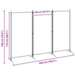 vidaXL Paravent à 3 panneaux Beige 260 x 180 cm Tissu
