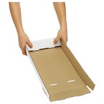 Caisse carton télescopique blanche simple cannelure 48x31x5/9 cm (lot de 25)