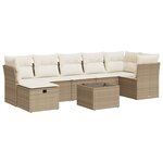 vidaXL Salon de jardin avec coussins 8 Pièces beige résine tressée