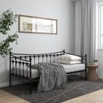vidaXL Cadre de canapé-lit sans matelas noir métal 90x200 cm