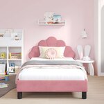 vidaXL Cadre de lit pour enfants avec tête de lit Rose 90 x 190 cm