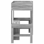 vidaXL Cadre de lit superposé avec bureau Gris Sonoma 90 x 190 cm