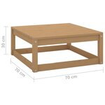 vidaXL Repose-pied de jardin 70x70x30cm marron miel bois de pin solide