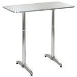 Vidaxl table de jardin argenté 120x60x(70-110) cm  aluminium