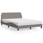 vidaXL Cadre de lit sans matelas taupe 140x190 cm tissu