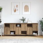 vidaXL Buffets 3 Pièces chêne artisanal 180 x 35 x 70 cm
