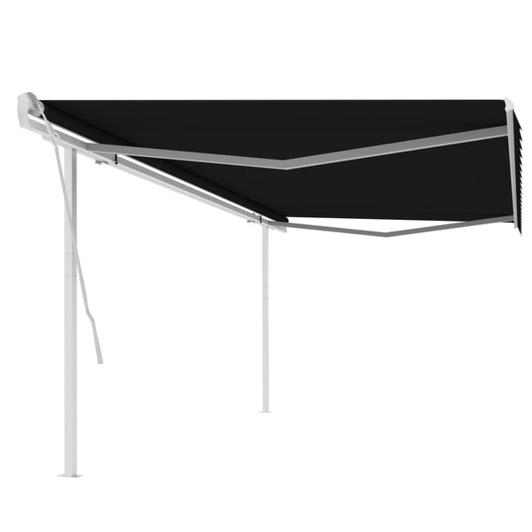 vidaXL Auvent manuel rétractable avec poteaux 5x3 5 m Anthracite